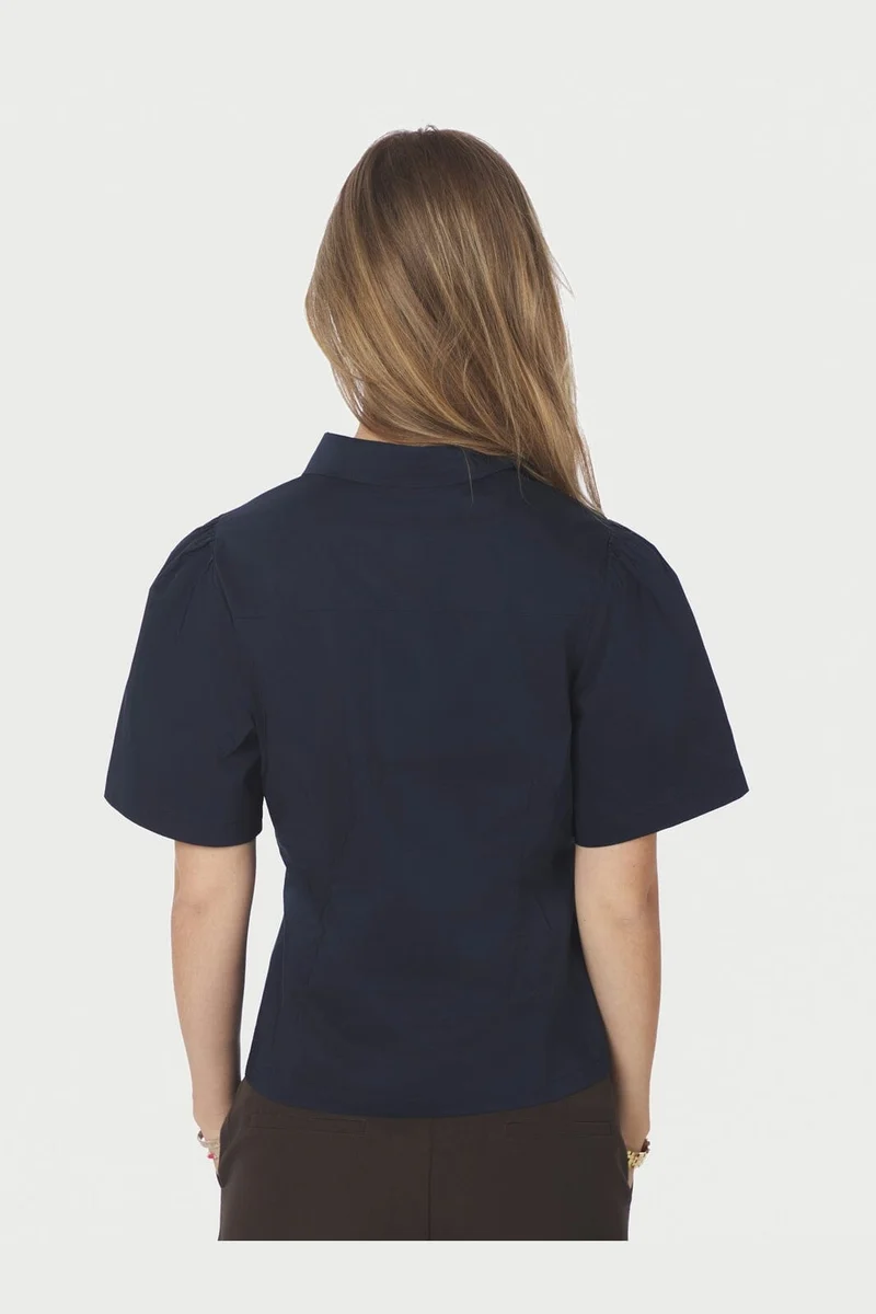 Neo Noir - Balara Poplin Shirt 167002 - 141 - Navy