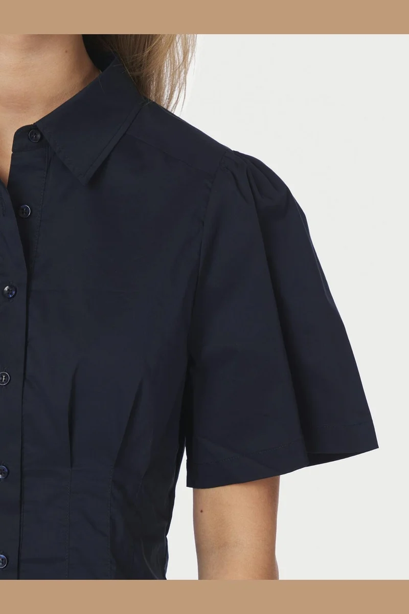 Neo Noir - Balara Poplin Shirt 167002 - 141 - Navy