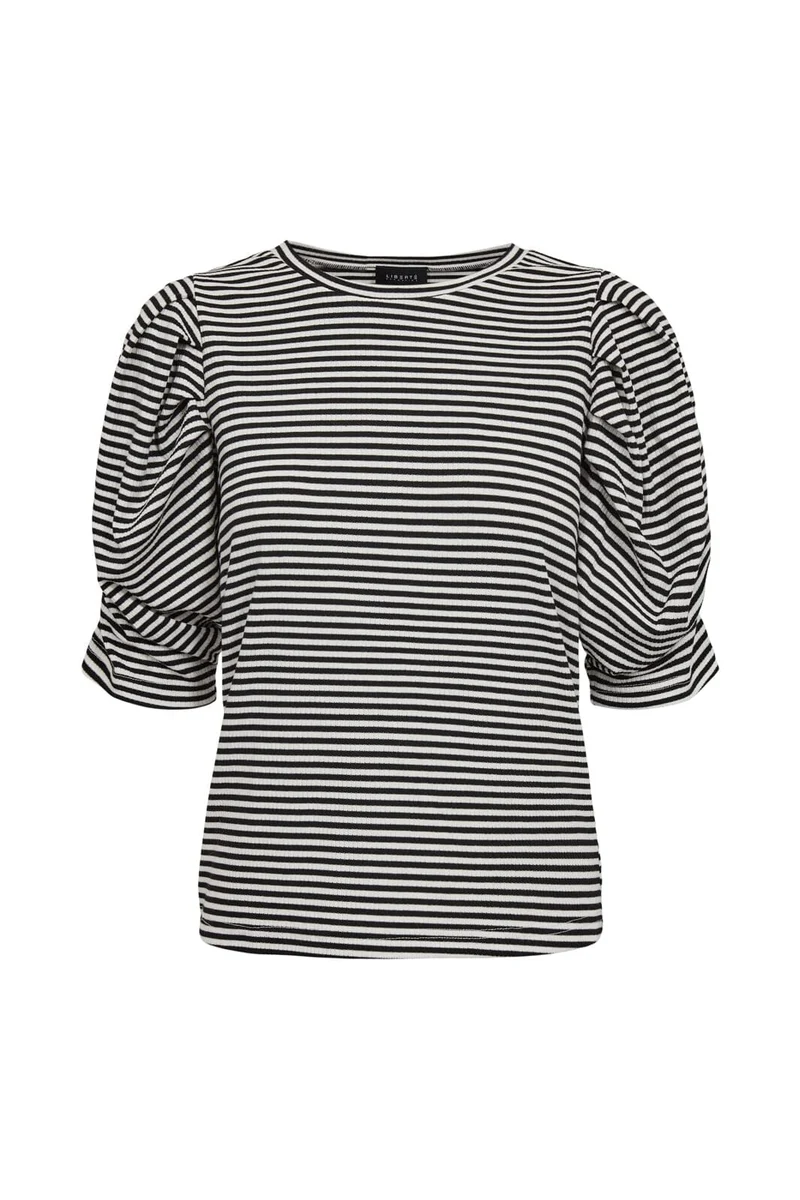 Liberte - Win Puff Tshirt 22343 - Black Creme Small Stripe