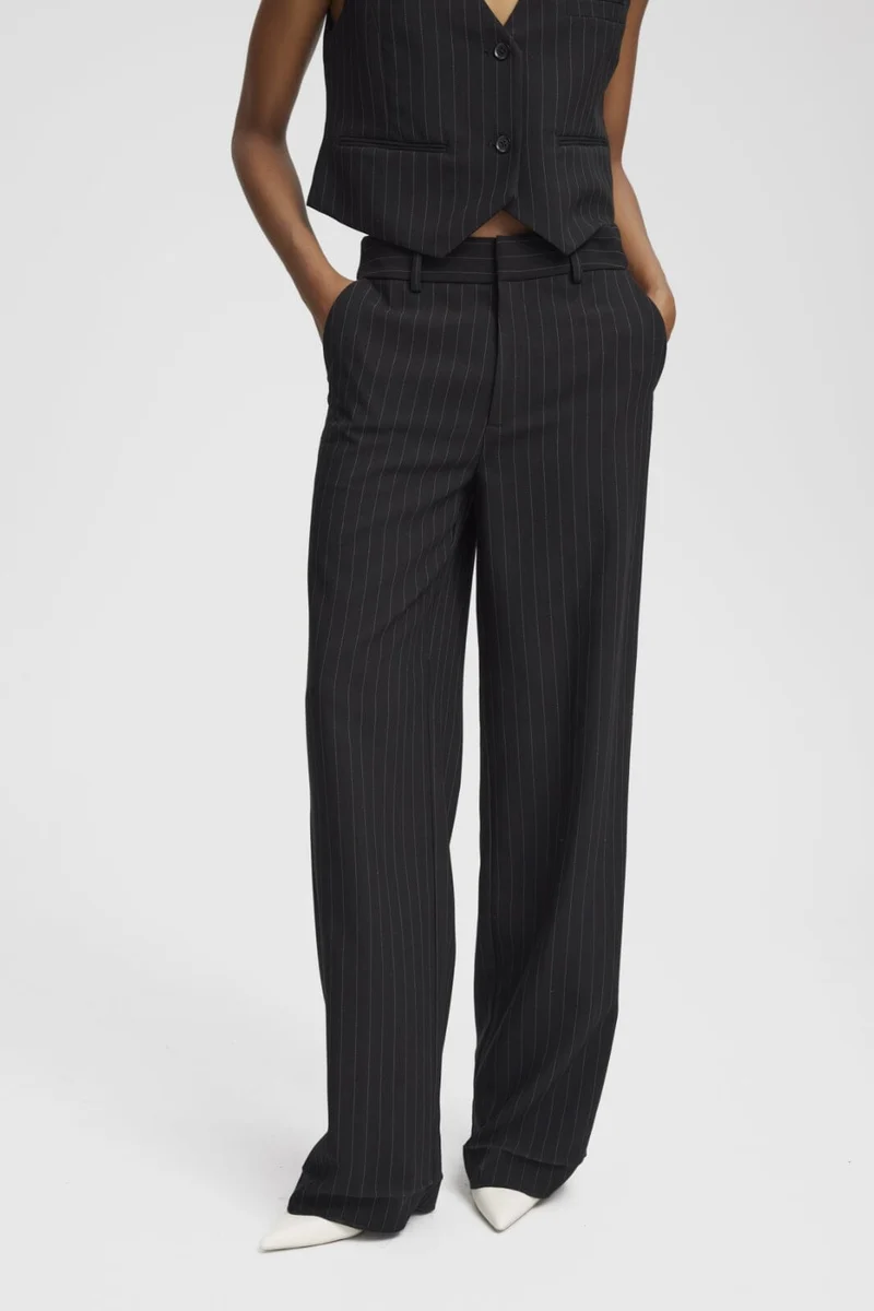 Gestuz - JoelleGZ pinstripe MW pants NOOS - black pinstripe
