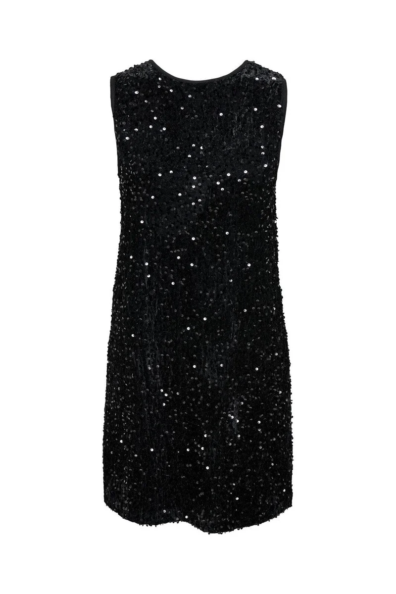 Only - Onlanika Sl Sequins Bow Dress - 4930226 Black Black Sequins