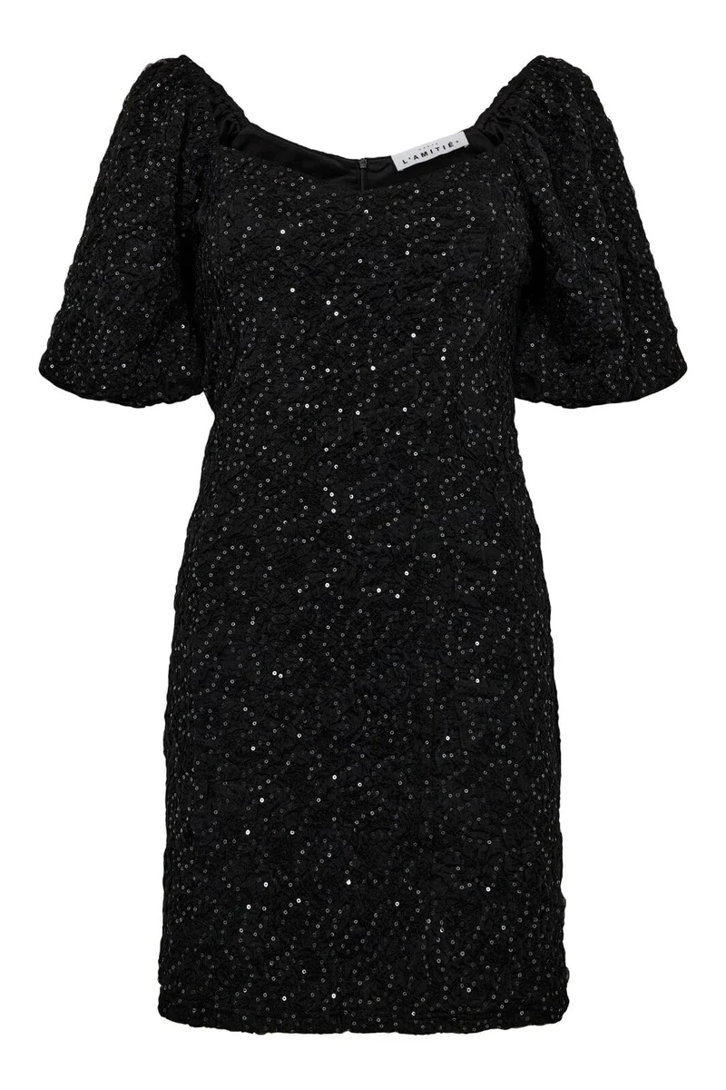 Haute L'Amitié - Dazzy Crease Sequin Dress HL10400 - Black