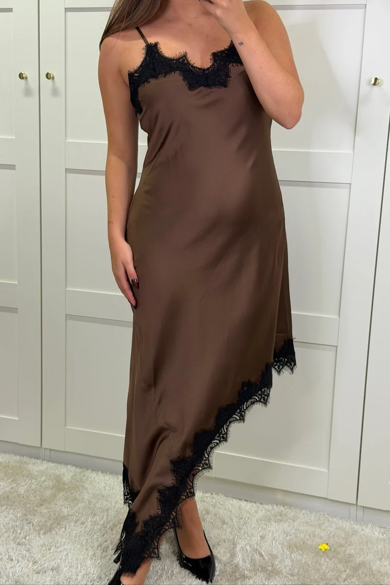 Dear Molly - Lace Long Dress - Brown