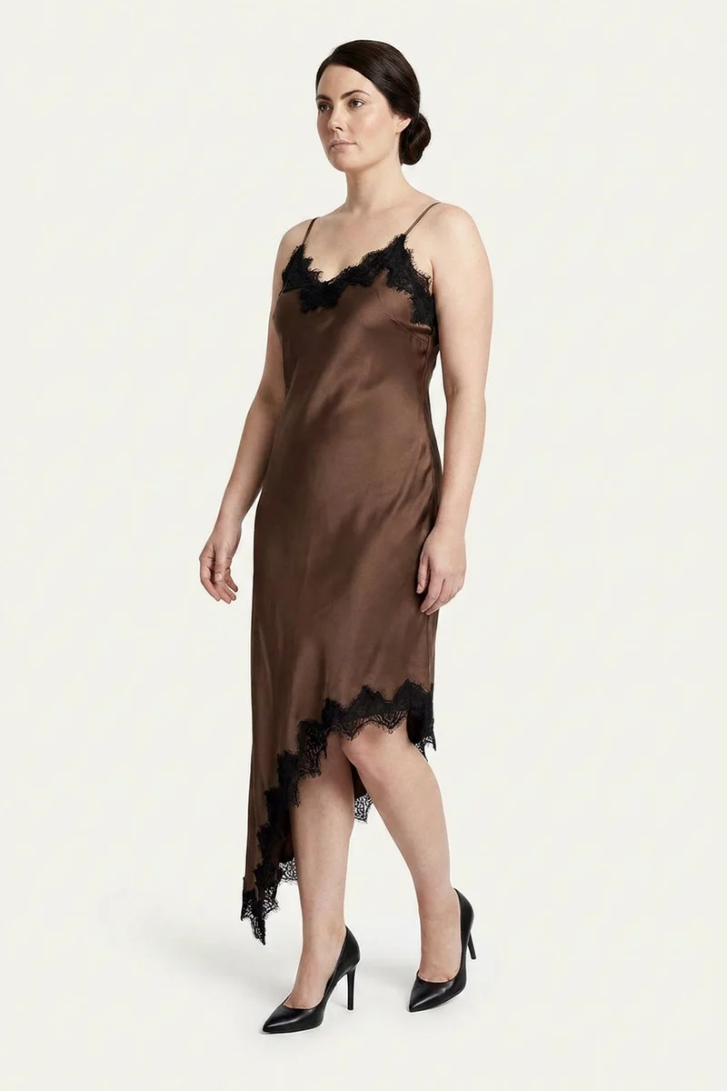 Dear Molly - Lace Long Dress - Brown