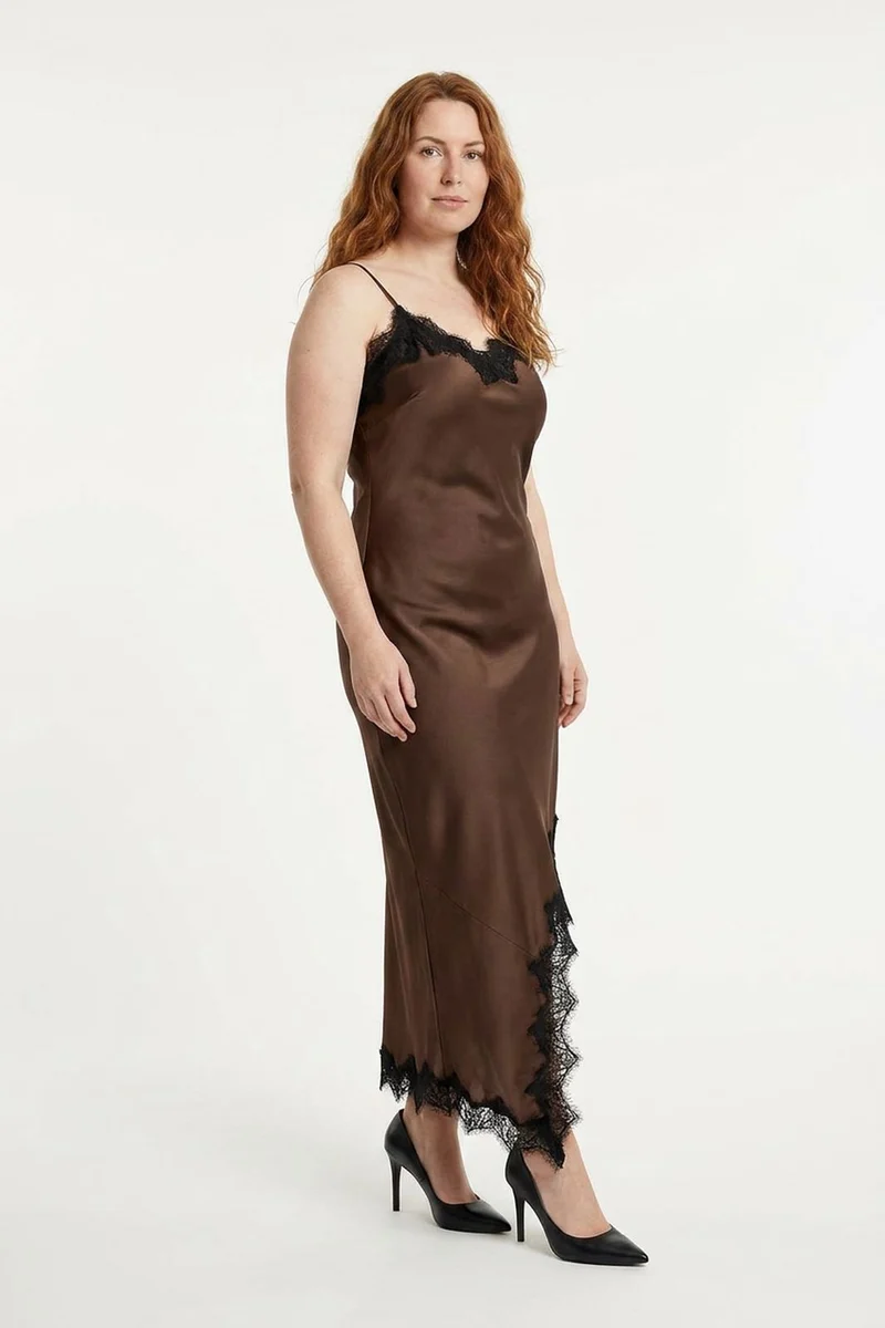 Dear Molly - Lace Long Dress - Brown