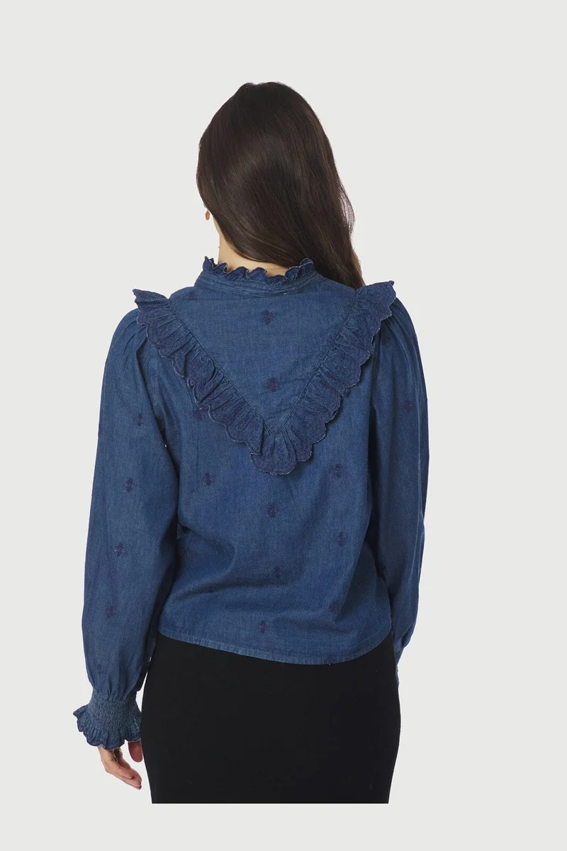 Neo Noir - Degas Denim Blouse 166229 - 140 - Blue