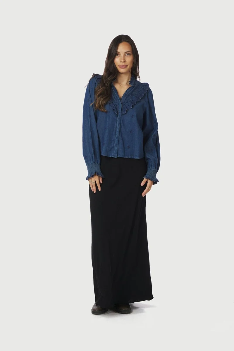 Neo Noir - Degas Denim Blouse 166229 - 140 - Blue