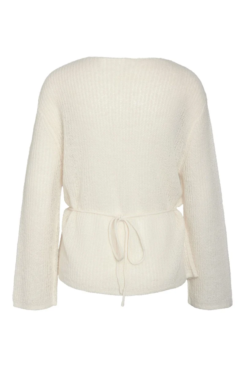 Noisy May - Nmesme L/S O-Neck Tie Knit Fwd - 5034349 Birch