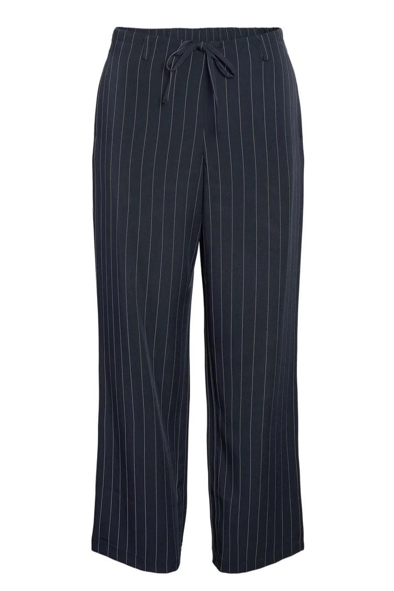 Noisy May - Nmella Nw Pinstripe Pants Fwd - 4896946 Navy Blazer White