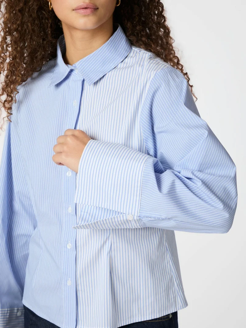 Neo Noir - Rosa Mix Stripe Shirt 164481 - 145 - Light Blue