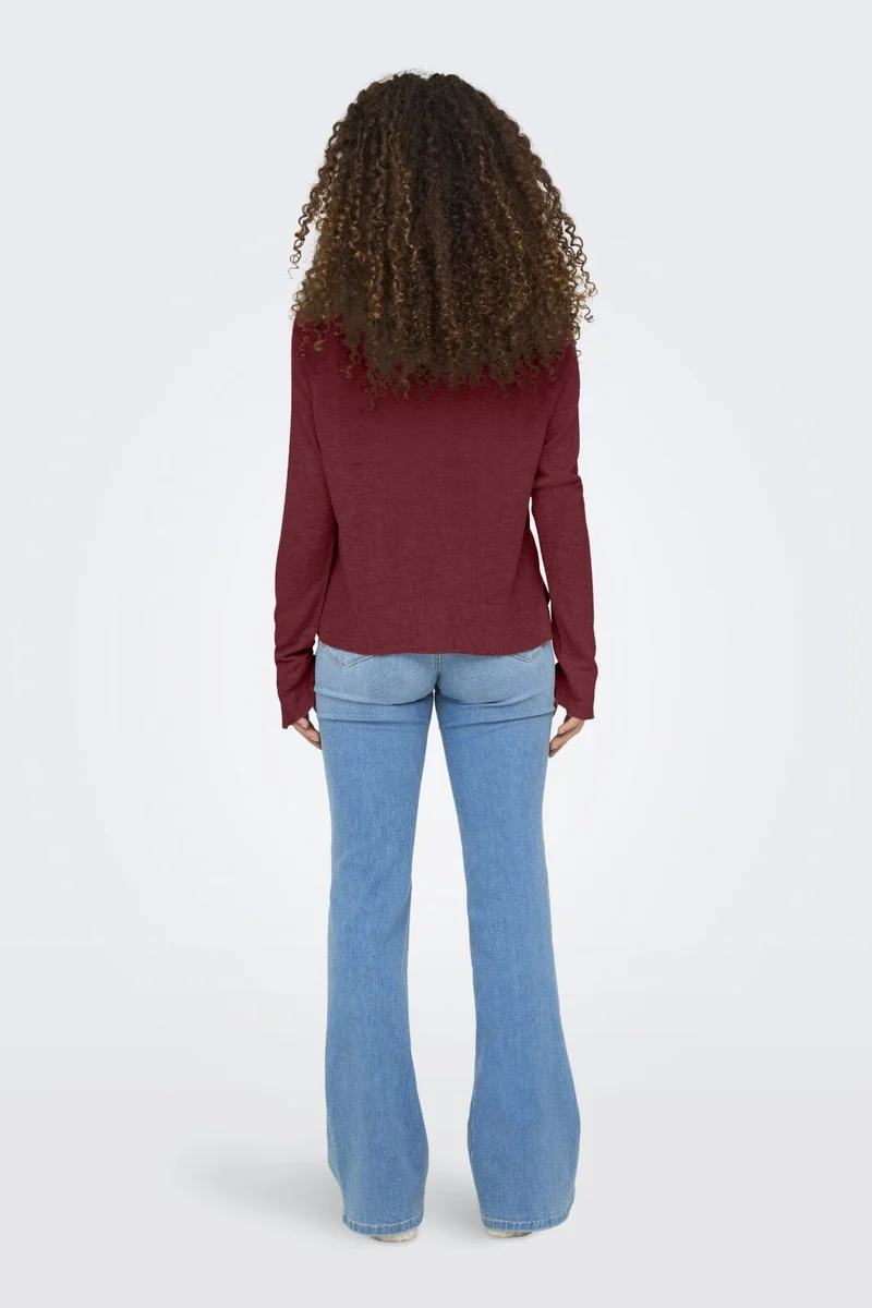Only - Onlvienna Ls O-Neck Knt - 4838277 Cabernet