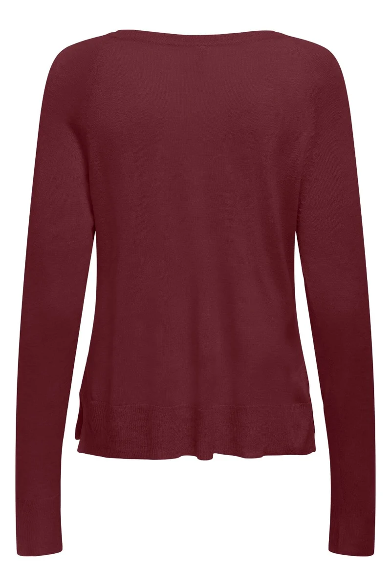 Only - Onlvienna Ls O-Neck Knt - 4838277 Cabernet