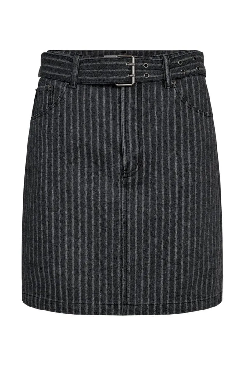 Haute L'Amitié - Lou Stripe Belt Skirt HL10174 - Dark Grey