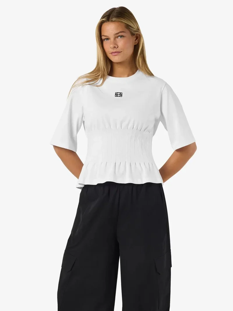 Noisy May - Nmkieran 2/4 Fitted Logo T-Shirt Fwd - 4954047 Bright White Nm Logo