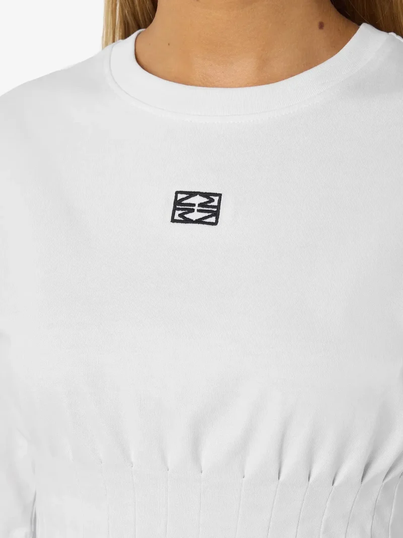 Noisy May - Nmkieran 2/4 Fitted Logo T-Shirt Fwd - 4954047 Bright White Nm Logo