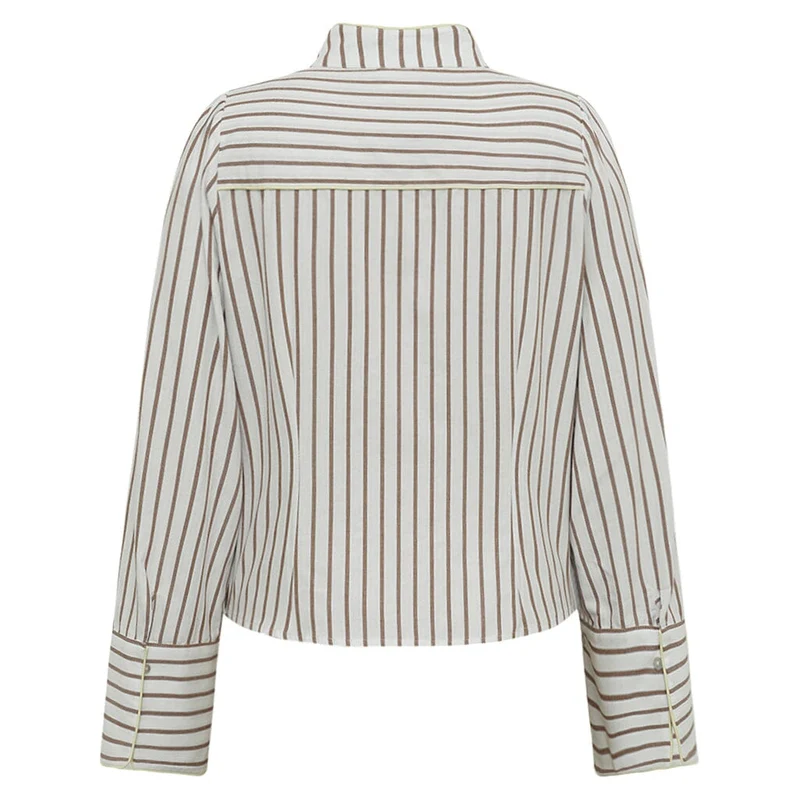 Gossia - Nicogo Shirt G2851 - Off-White/Brown Stripes