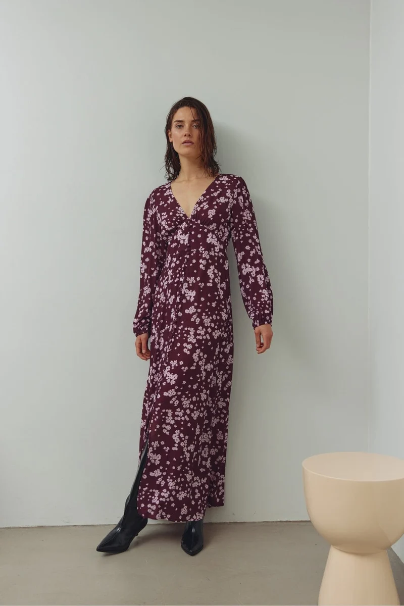 Noella - N-Lilith Maxi Dress 15130003 - 1433 - Deja Burgundy Print