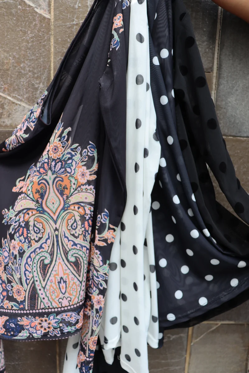 Liberte - Mesh Ls Tshirt 22065 - Black White Big Dot
