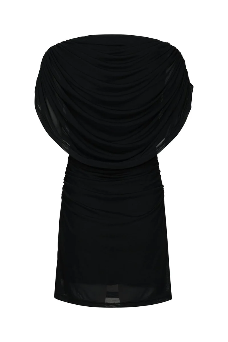 Neo Noir - Mottuna Drapy Mesh Dress 167475 - 100 - Black