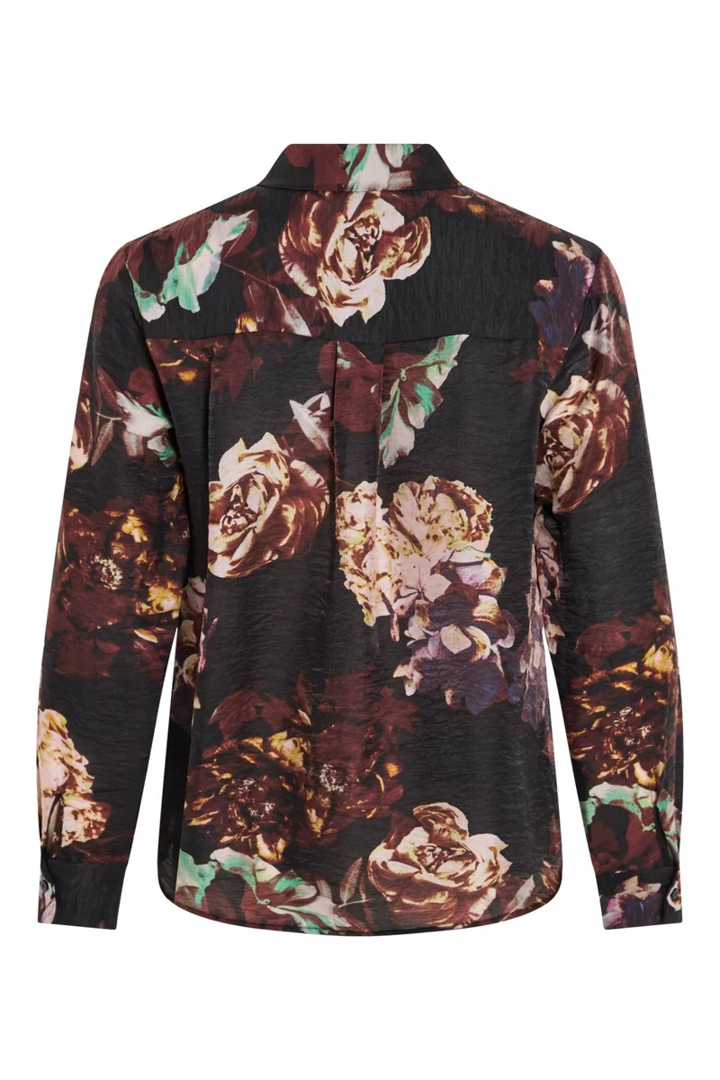 Vila - Virosanna Rosi L/S Loose Shirt - 4866405 Black Beauty Rosi