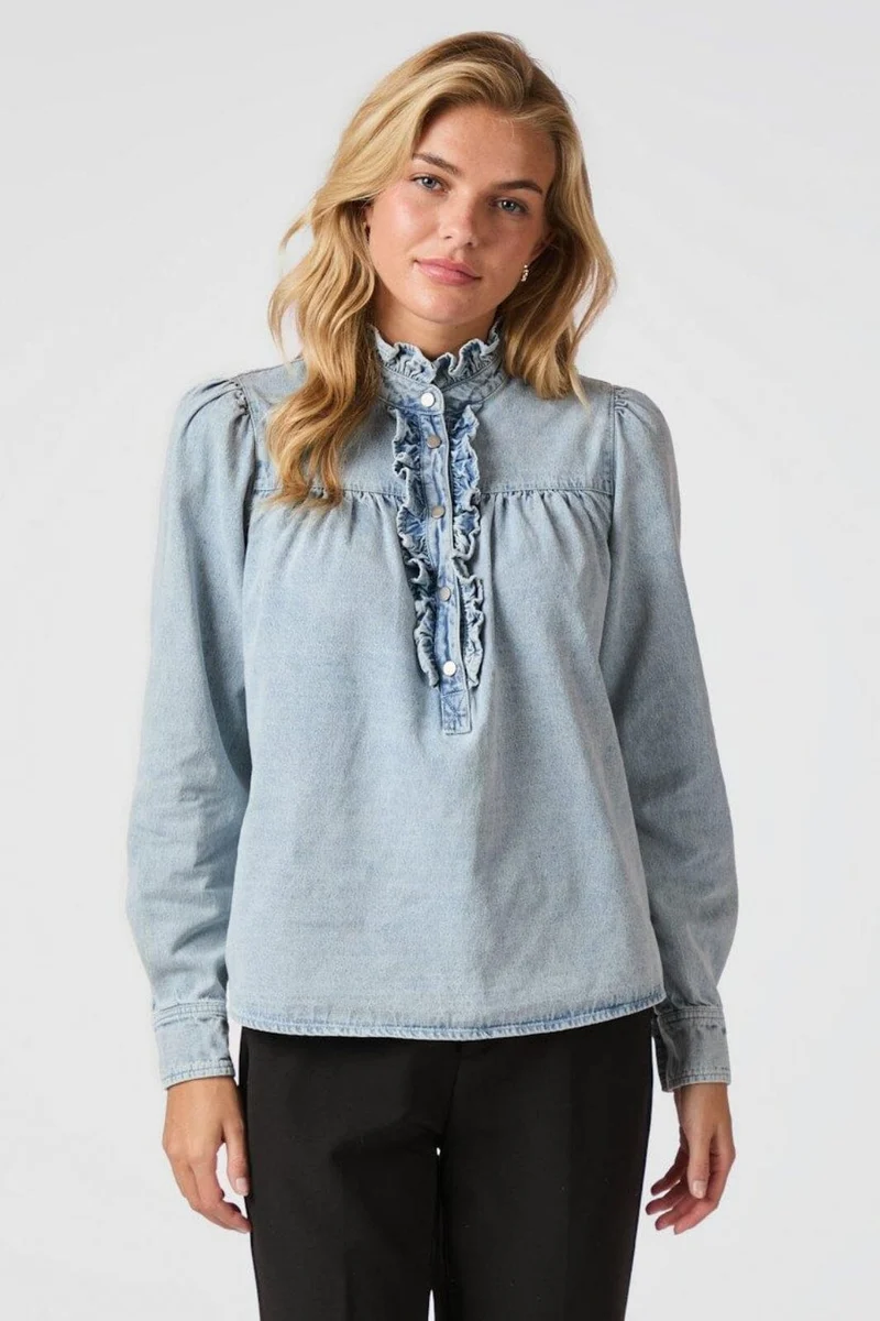 Neo Noir - Justine Denim Shirt 161903 - 145 - Light Blue