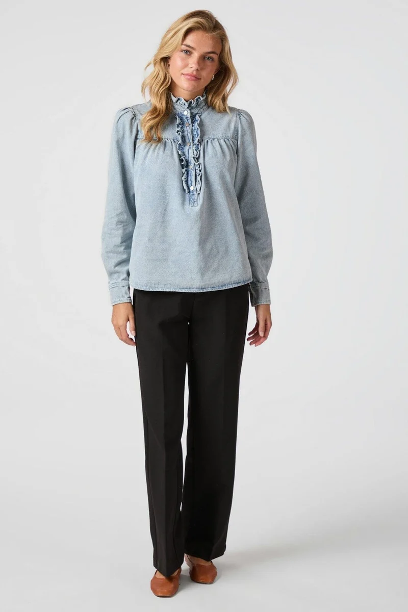 Neo Noir - Justine Denim Shirt 161903 - 145 - Light Blue