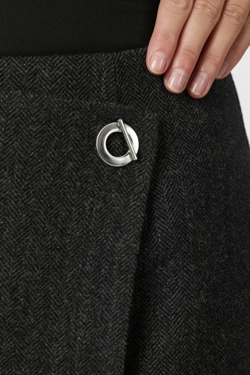 Neo Noir - Marisi Herringbone Skirt 165687 - 104 - Dark Grey