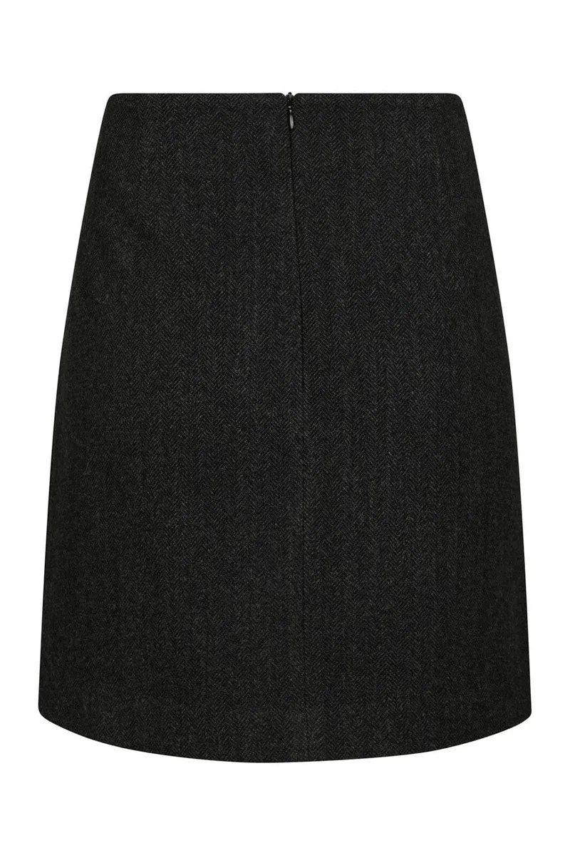 Neo Noir - Marisi Herringbone Skirt 165687 - 104 - Dark Grey