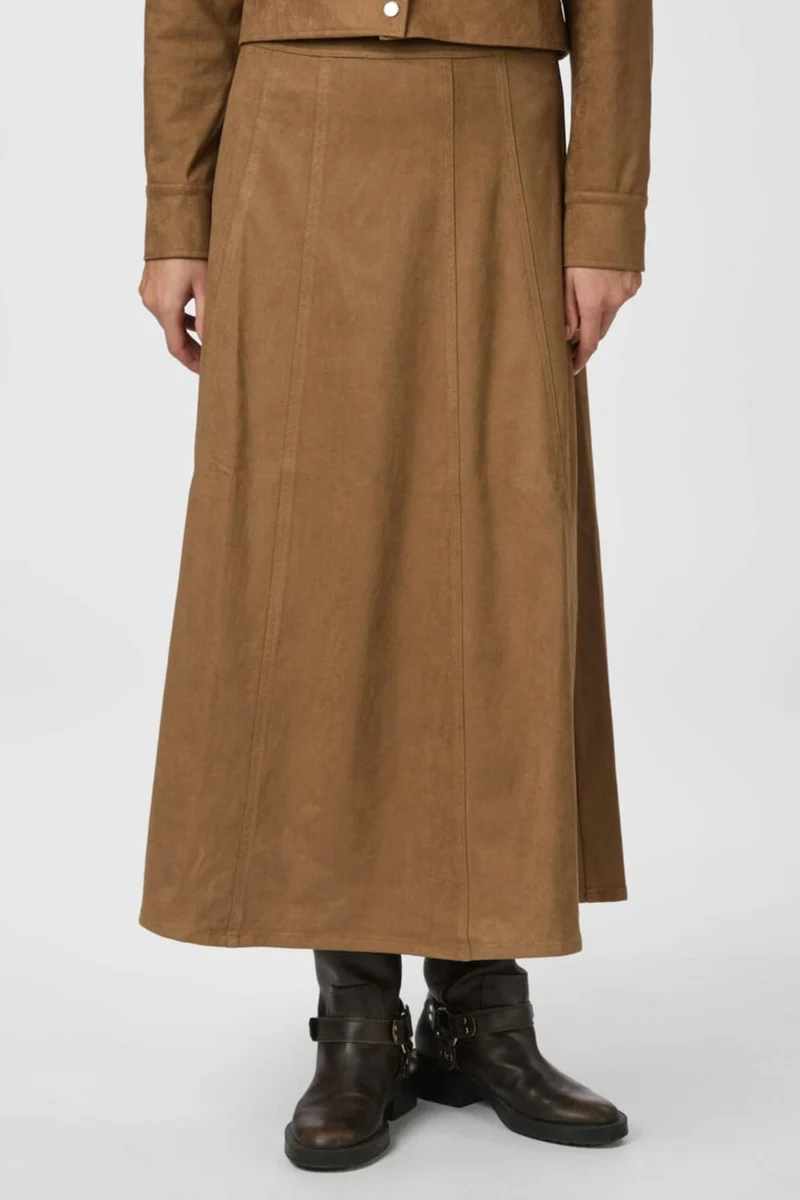 Neo Noir - Raya Faux Suede Skirt 166255 - 604 - Cognac