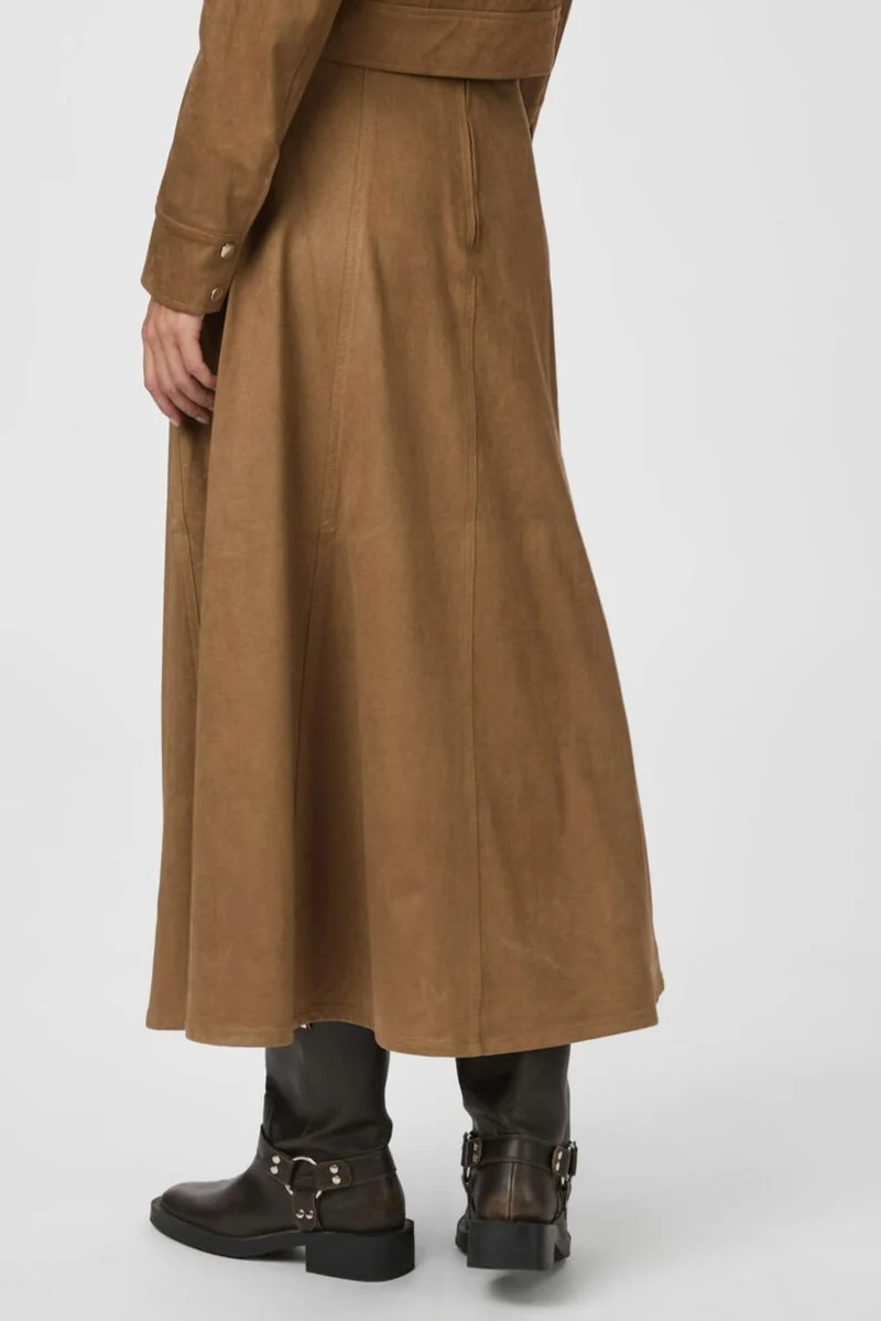Neo Noir - Raya Faux Suede Skirt 166255 - 604 - Cognac