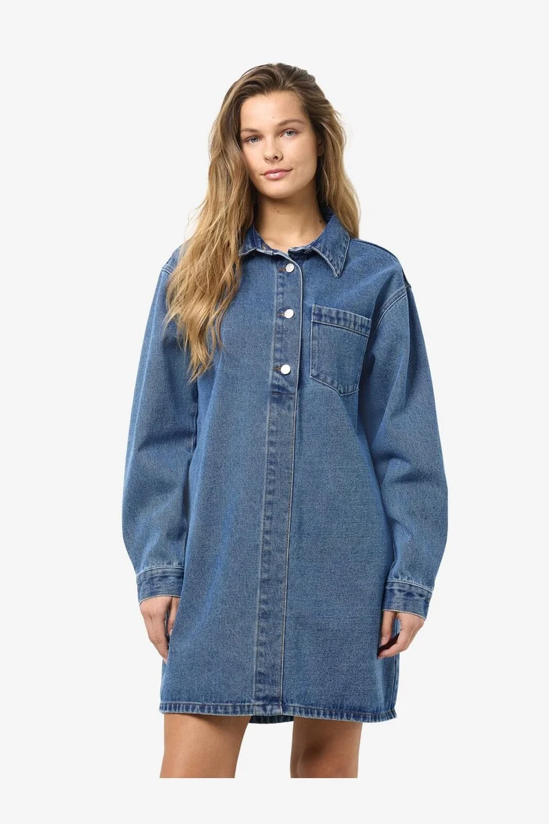 Noisy May - Nmdelilah L/S Regular Dress Vi564Mb - 4801391 Medium Blue Denim