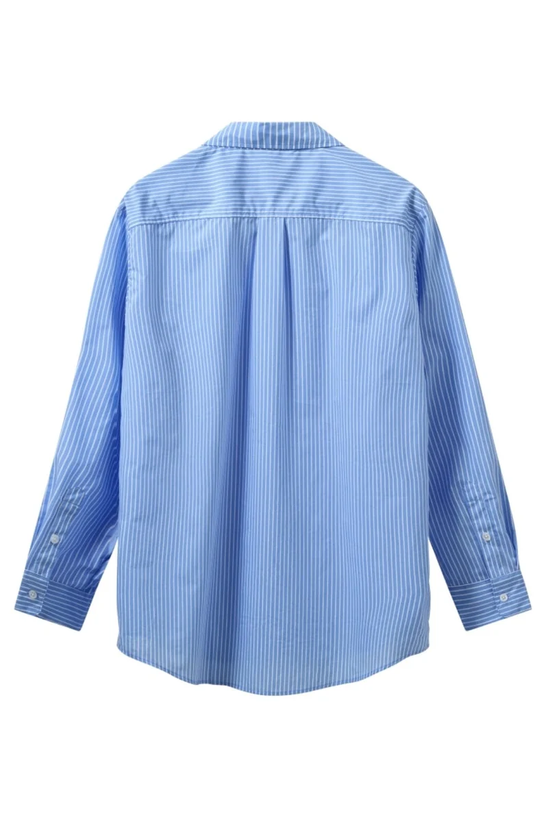H2O - Rønne Essential Pajamas Shirt L/S 101018-2 - 7044 - Sky Blue/White