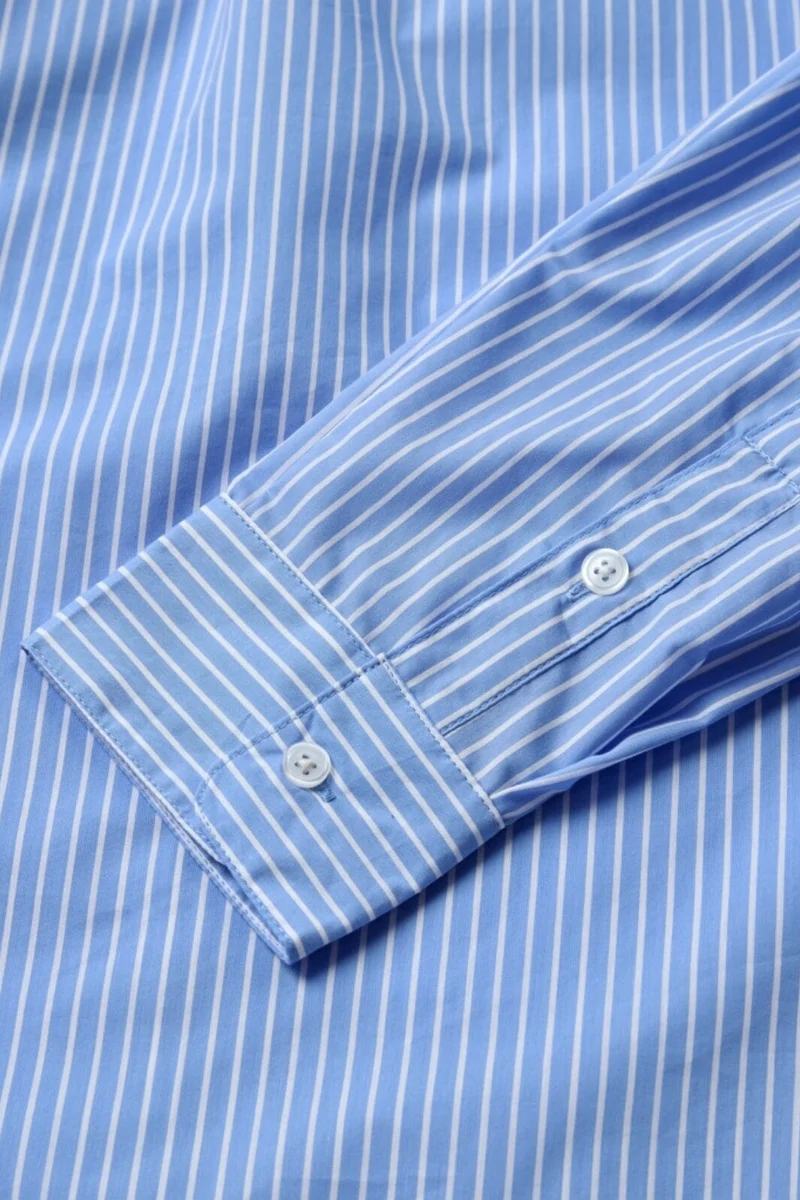 H2O - Rønne Essential Pajamas Shirt L/S 101018-2 - 7044 - Sky Blue/White