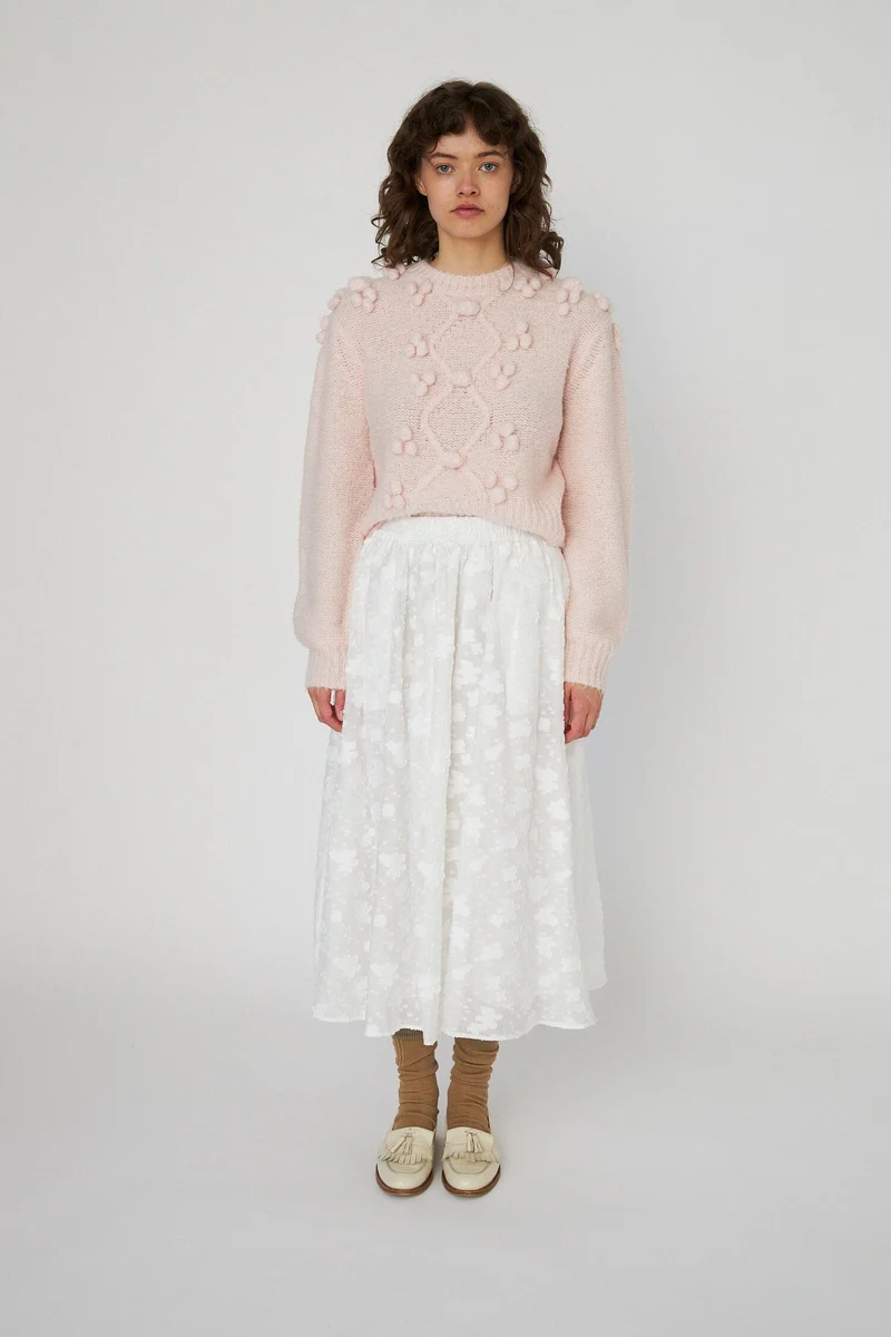 Stella Nova - Cable Knit With Bobblestw54-3294 - 558 Pale Pink