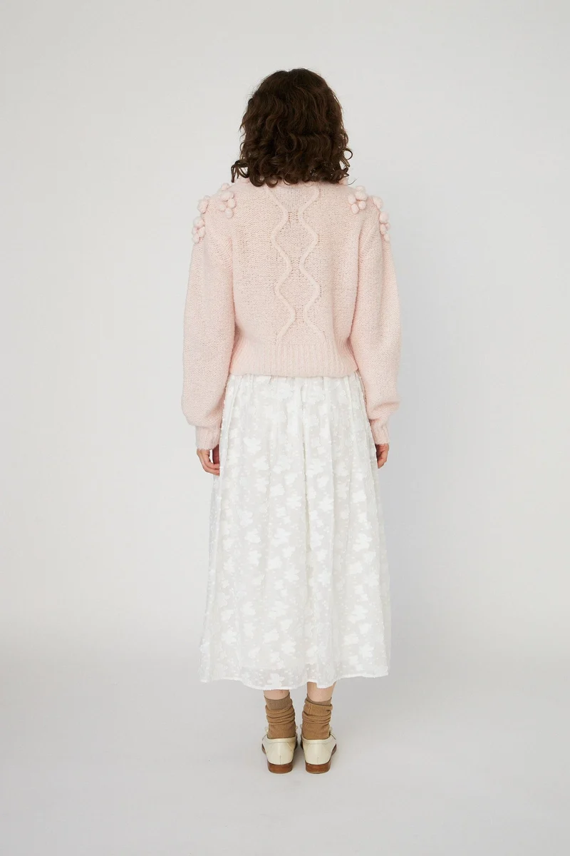 Stella Nova - Cable Knit With Bobblestw54-3294 - 558 Pale Pink