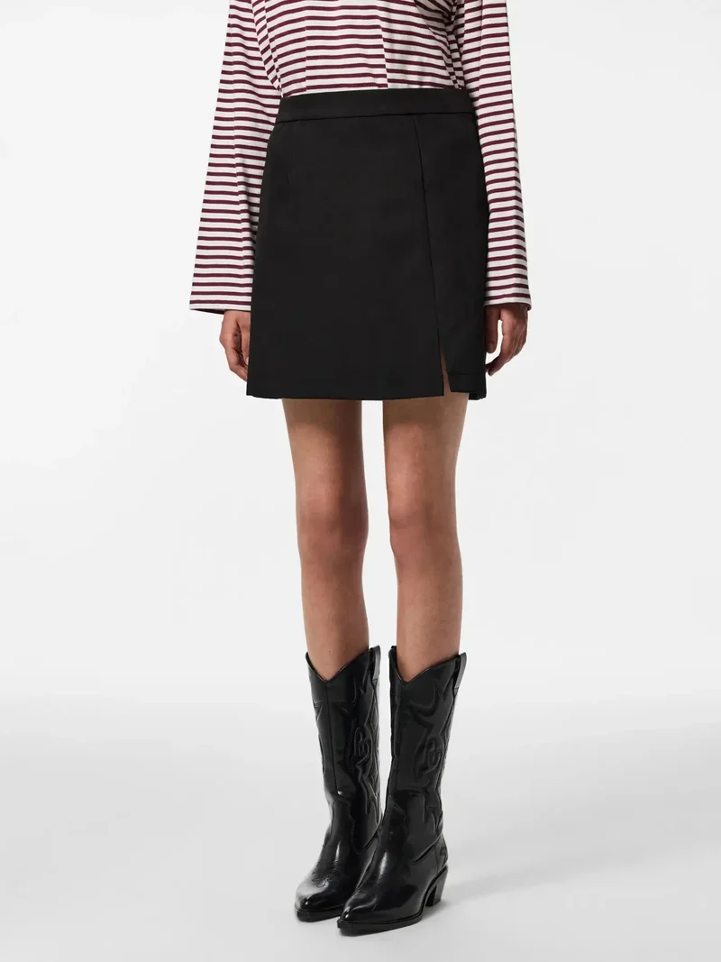 Pieces - Pcbozzy Slit Skirt - 4543165 Black