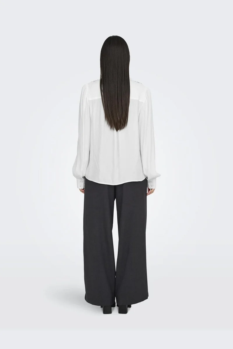 JDY - Jdyamy L/S Frill Shirt - 4746806 Cloud Dancer