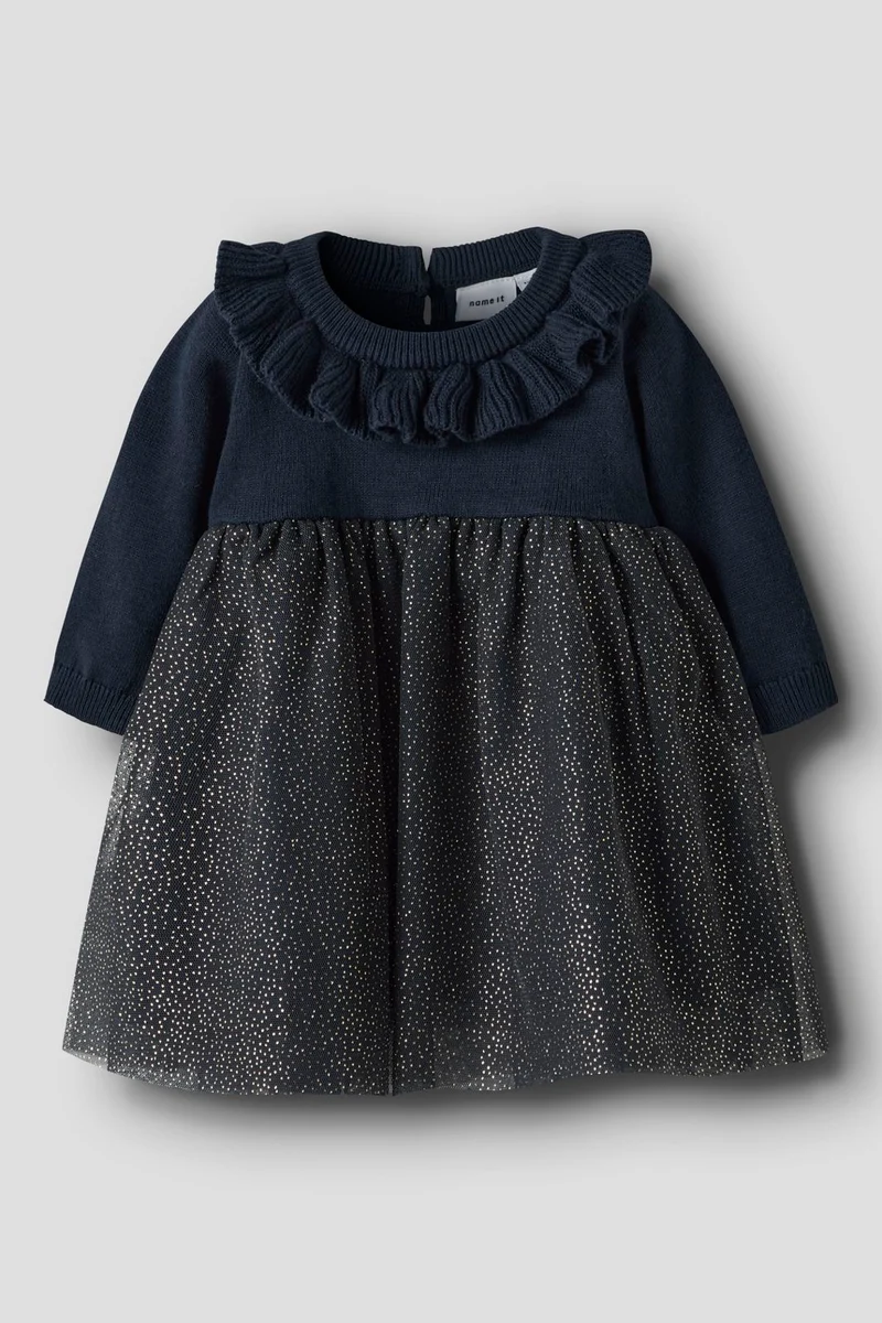 Name It - Nbfrolia Ls Knit Dress - 4874545 Navy Blazer