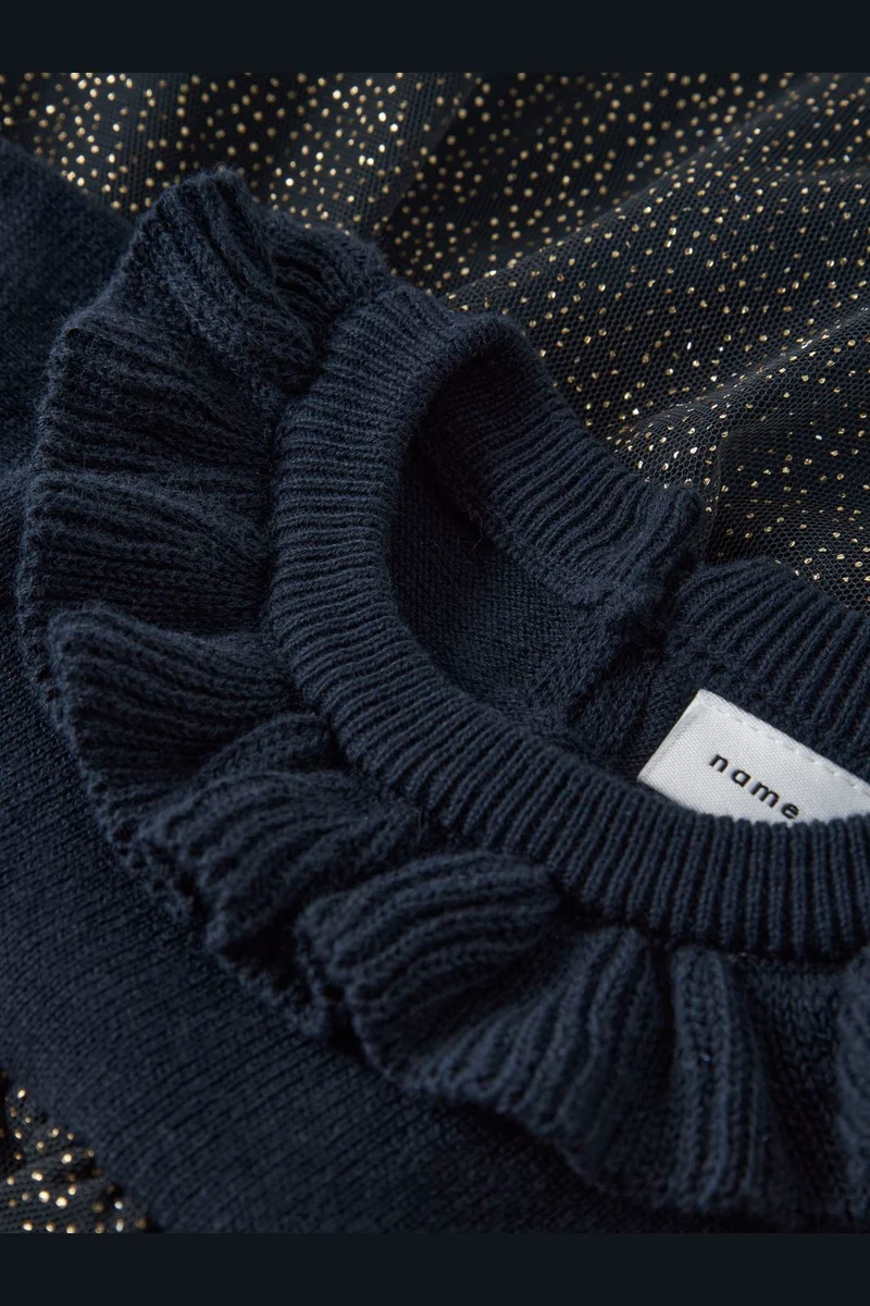 Name It - Nbfrolia Ls Knit Dress - 4874545 Navy Blazer