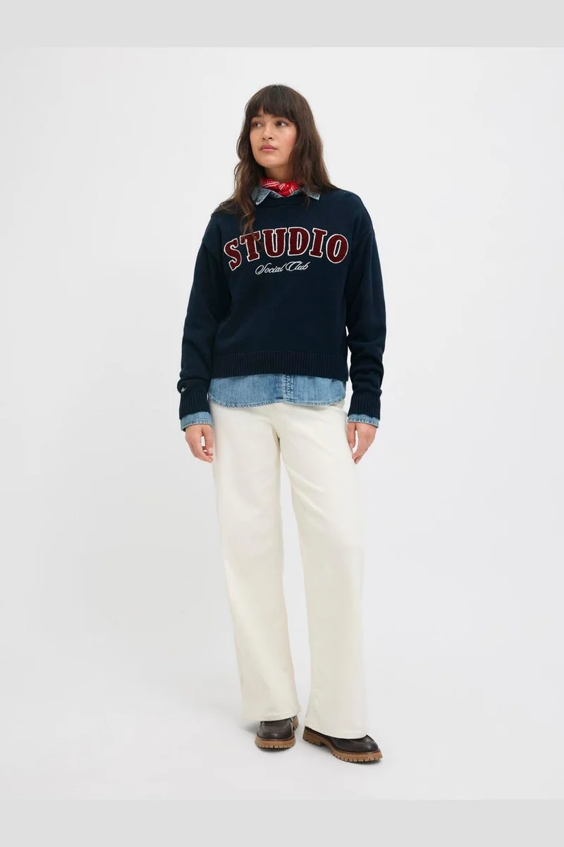 Jjxx - Jxbrook Crew Neck Knit - 4842271 Maritime Blue /Studio