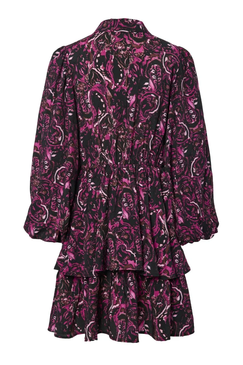 YAS - Yasisa Ls Shirt Dress - 4773116 Black Pink Petita Print