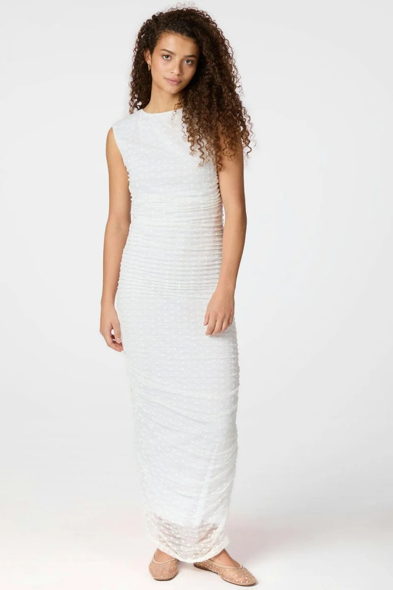 Neo Noir - Valinita Mesh Flower Dress 164904 - 120 - White