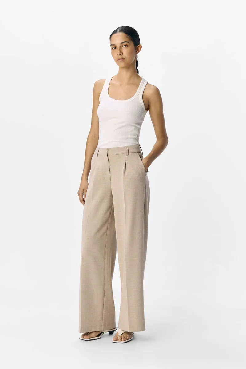 Object - Objivy Wide Pant - 4789059 Tannin Melange