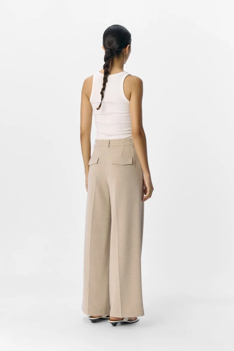Object - Objivy Wide Pant - 4789059 Tannin Melange