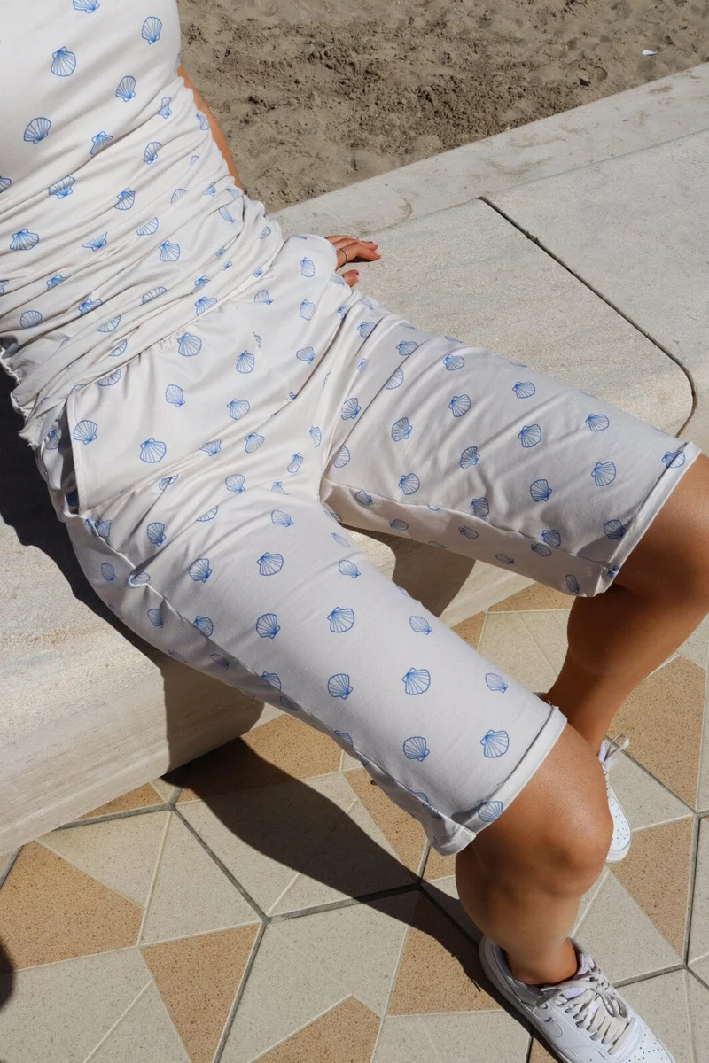 Liberte - Alma-Long-Shorts 9674 - Ivory Cobolt Shell