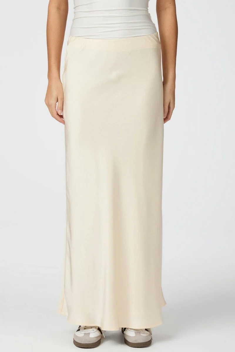 Neo Noir - Viso Heavy Sateen Skirt 165067 - 621 - Pearl