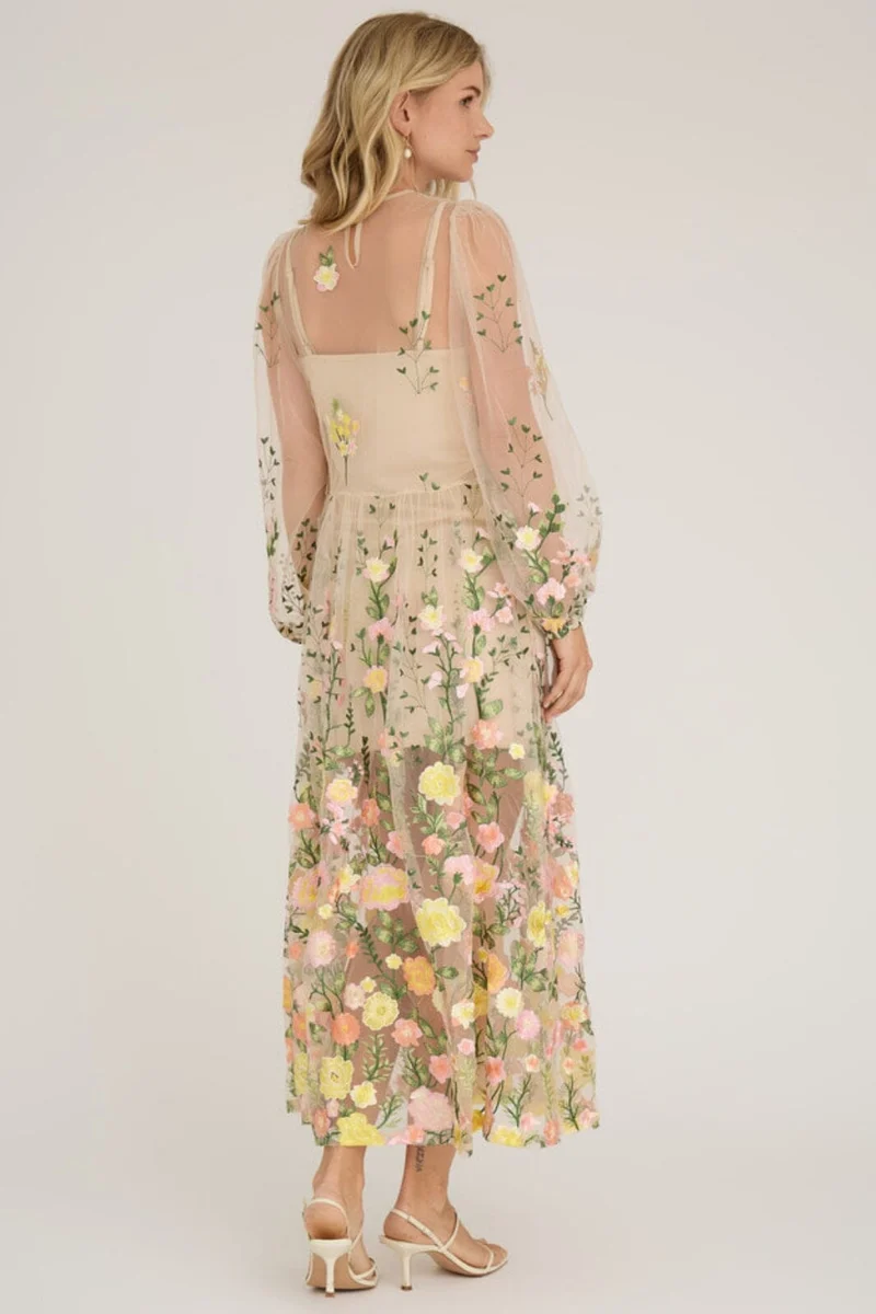 A-View - Fuschia Dress - 201 Sand/Yellow