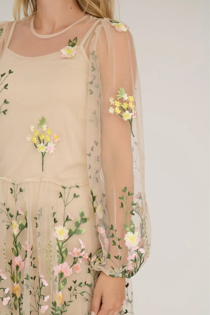 A-View - Fuschia Dress - 201 Sand/Yellow