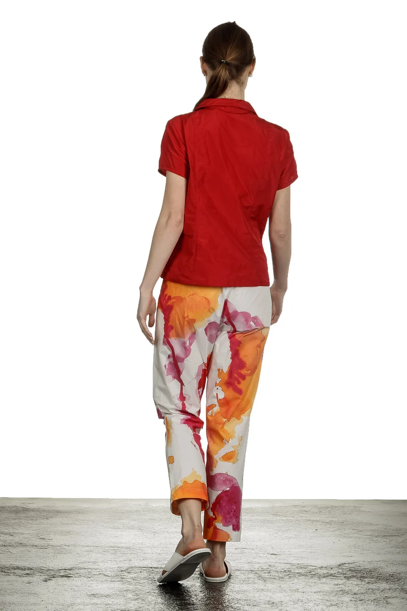 Katharina Hovman Damen Bluse mit Umlegekragen rot