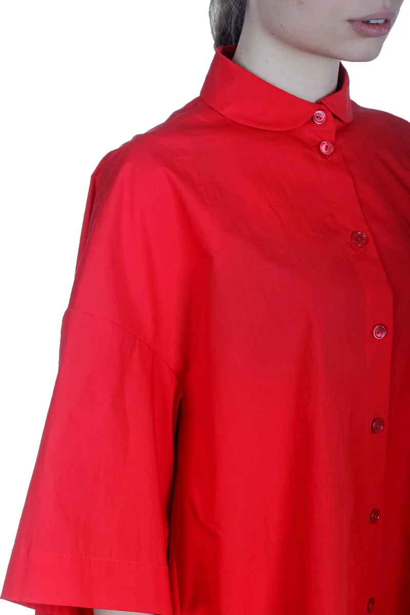 Katharina Hovman Damen Oversized Hemdbluse rot